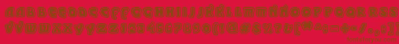 Шрифт MODEO    – коричневые шрифты на красном фоне