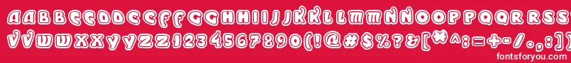 MODEO    Font – White Fonts on Red Background