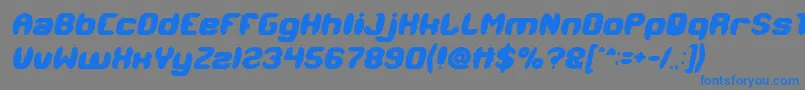 Fonte MODERN CRAFT Bold Italic – fontes azuis em um fundo cinza