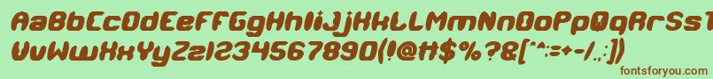 MODERN CRAFT Bold Italic-fontti – ruskeat fontit vihreällä taustalla