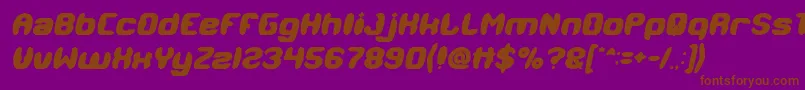 MODERN CRAFT Bold Italic-Schriftart – Braune Schriften auf violettem Hintergrund