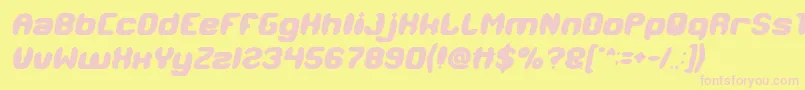 MODERN CRAFT Bold Italic-fontti – vaaleanpunaiset fontit keltaisella taustalla