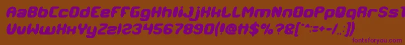 MODERN CRAFT Bold Italic-Schriftart – Violette Schriften auf braunem Hintergrund