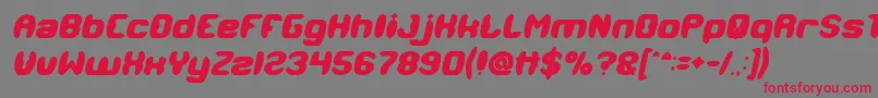 MODERN CRAFT Bold Italic-fontti – punaiset fontit harmaalla taustalla