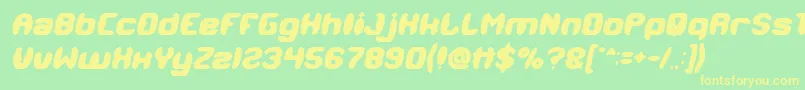 フォントMODERN CRAFT Bold Italic – 黄色の文字が緑の背景にあります