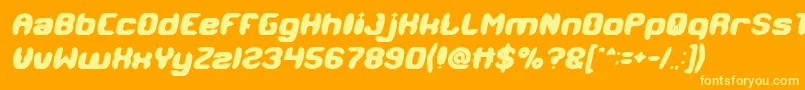 MODERN CRAFT Bold Italic Font – Yellow Fonts on Orange Background