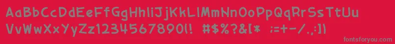 01tama Font – Gray Fonts on Red Background