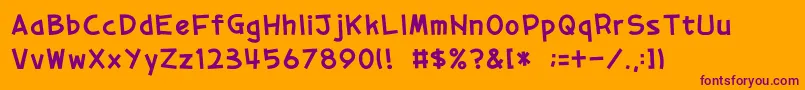 01tama Font – Purple Fonts on Orange Background