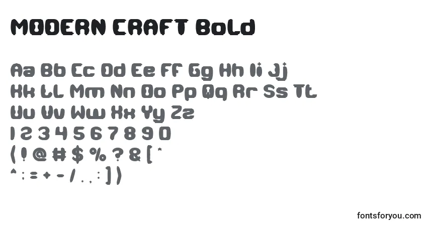 MODERN CRAFT Bold-fontti – aakkoset, numerot, erikoismerkit