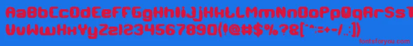 MODERN CRAFT Bold-Schriftart – Rote Schriften auf blauem Hintergrund