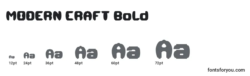 Размеры шрифта MODERN CRAFT Bold