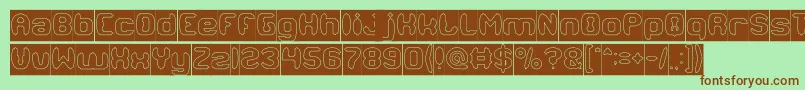 MODERN CRAFT Hollow Inverse Font – Brown Fonts on Green Background