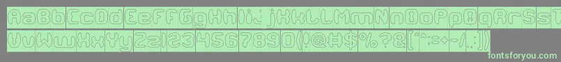 フォントMODERN CRAFT Hollow Inverse – 灰色の背景に緑のフォント