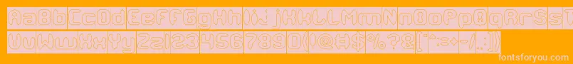 MODERN CRAFT Hollow Inverse Font – Pink Fonts on Orange Background