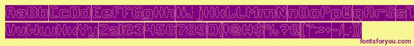 MODERN CRAFT Hollow Inverse Font – Purple Fonts on Yellow Background