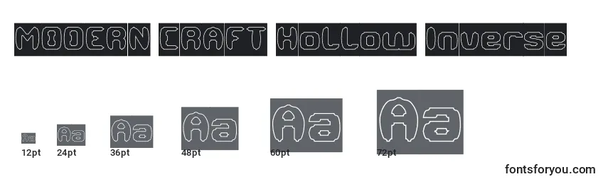 MODERN CRAFT Hollow Inverse Font Sizes