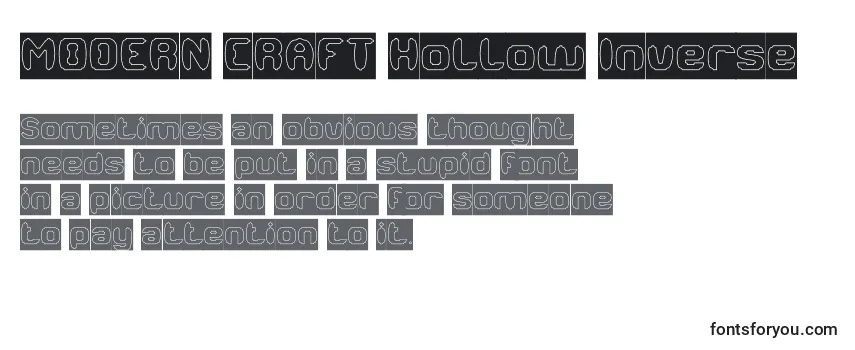 Revisão da fonte MODERN CRAFT Hollow Inverse