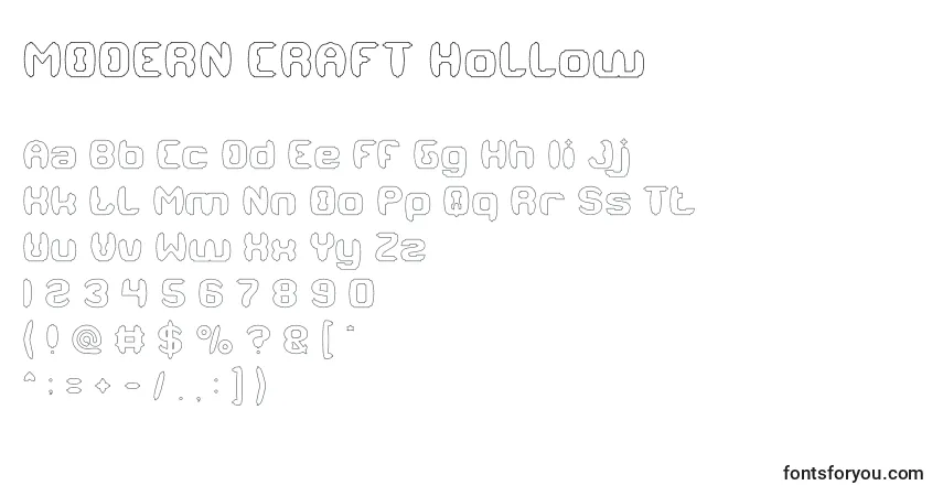 Schriftart MODERN CRAFT Hollow – Alphabet, Zahlen, spezielle Symbole