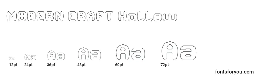 Размеры шрифта MODERN CRAFT Hollow