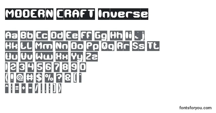 MODERN CRAFT Inverse-fontti – aakkoset, numerot, erikoismerkit