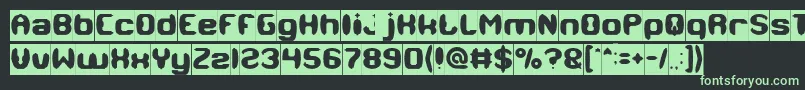 フォントMODERN CRAFT Inverse – 黒い背景に緑の文字