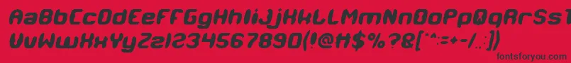 フォントMODERN CRAFT Italic – 赤い背景に黒い文字