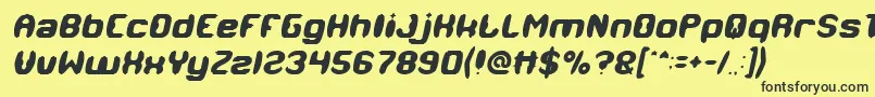 フォントMODERN CRAFT Italic – 黒い文字の黄色い背景