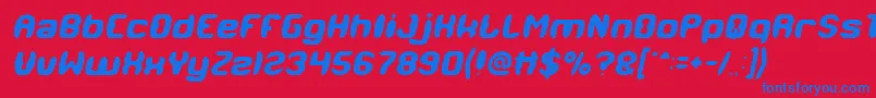 Шрифт MODERN CRAFT Italic – синие шрифты на красном фоне