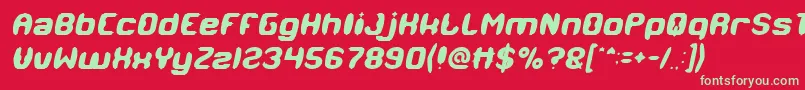 Fonte MODERN CRAFT Italic – fontes verdes em um fundo vermelho
