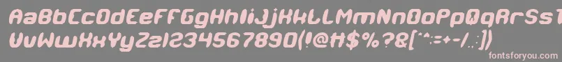 Fonte MODERN CRAFT Italic – fontes rosa em um fundo cinza