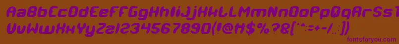 MODERN CRAFT Italic Font – Purple Fonts on Brown Background