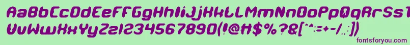 Fonte MODERN CRAFT Italic – fontes roxas em um fundo verde