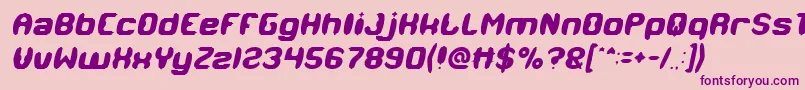 MODERN CRAFT Italic-fontti – violetit fontit vaaleanpunaisella taustalla