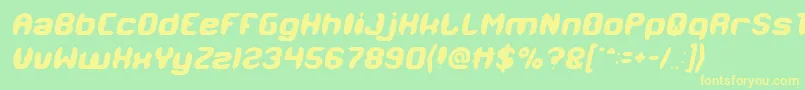 フォントMODERN CRAFT Italic – 黄色の文字が緑の背景にあります