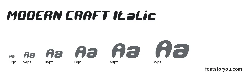 MODERN CRAFT Italic Font Sizes