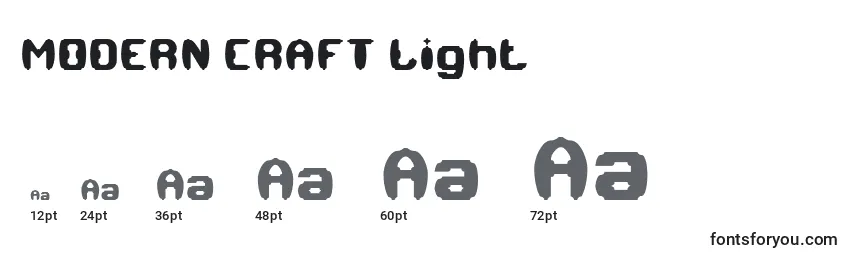 MODERN CRAFT Light Font Sizes