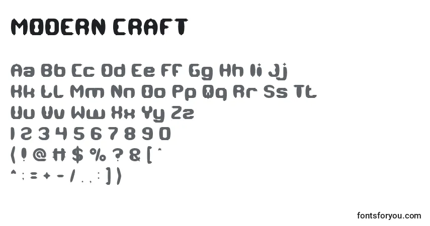 Fuente MODERN CRAFT - alfabeto, números, caracteres especiales