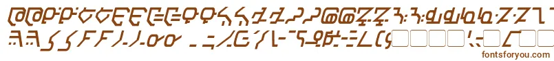 フォントModern Destronic Italic – 白い背景に茶色のフォント