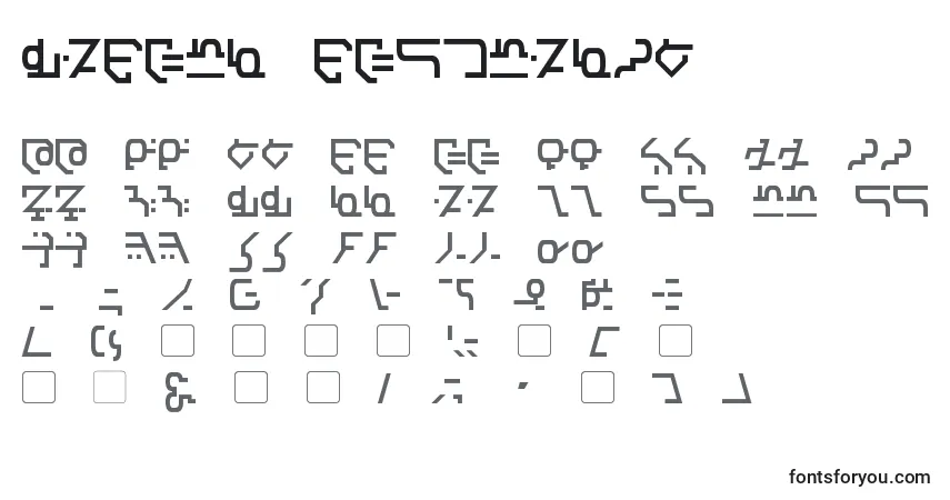 Шрифт Modern Destronic – алфавит, цифры, специальные символы