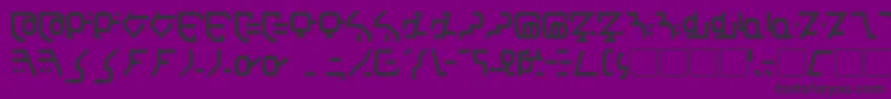 フォントModern Destronic – 紫の背景に黒い文字