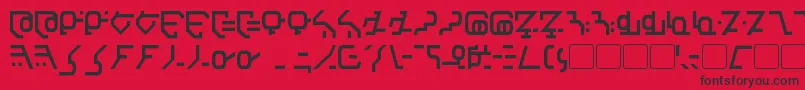 Modern Destronic-Schriftart – Schwarze Schriften auf rotem Hintergrund