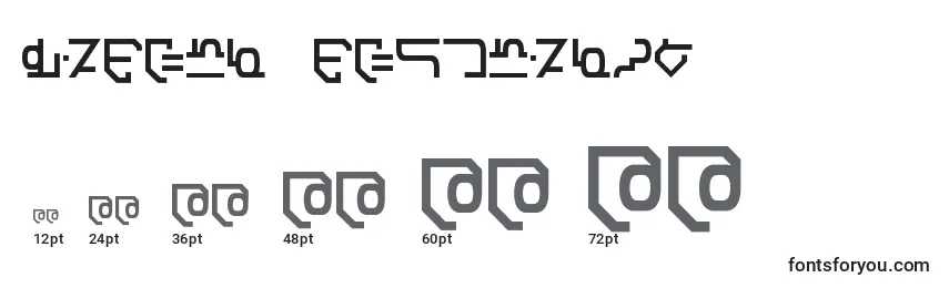 Modern Destronic Font Sizes