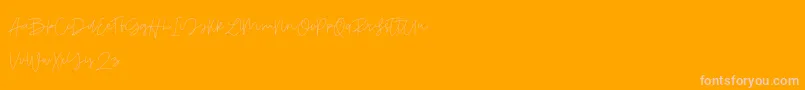 Modern Guns Font – Pink Fonts on Orange Background