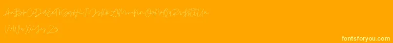 Modern Guns Font – Yellow Fonts on Orange Background