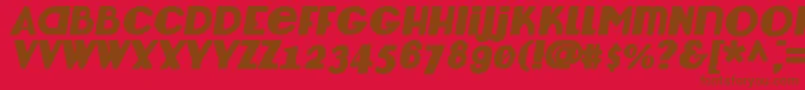 LemondropBoldItalic Font – Brown Fonts on Red Background