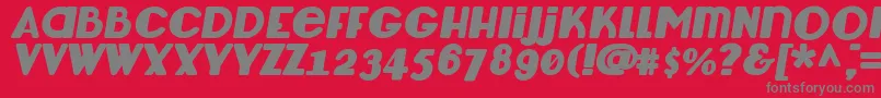 LemondropBoldItalic Font – Gray Fonts on Red Background