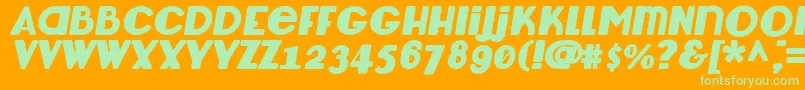 LemondropBoldItalic Font – Green Fonts on Orange Background
