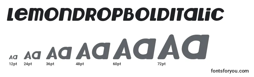 LemondropBoldItalic Font Sizes