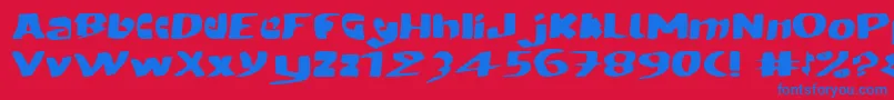 Шрифт MODERN hand fraktur – синие шрифты на красном фоне