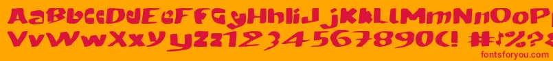 MODERN hand fraktur Font – Red Fonts on Orange Background